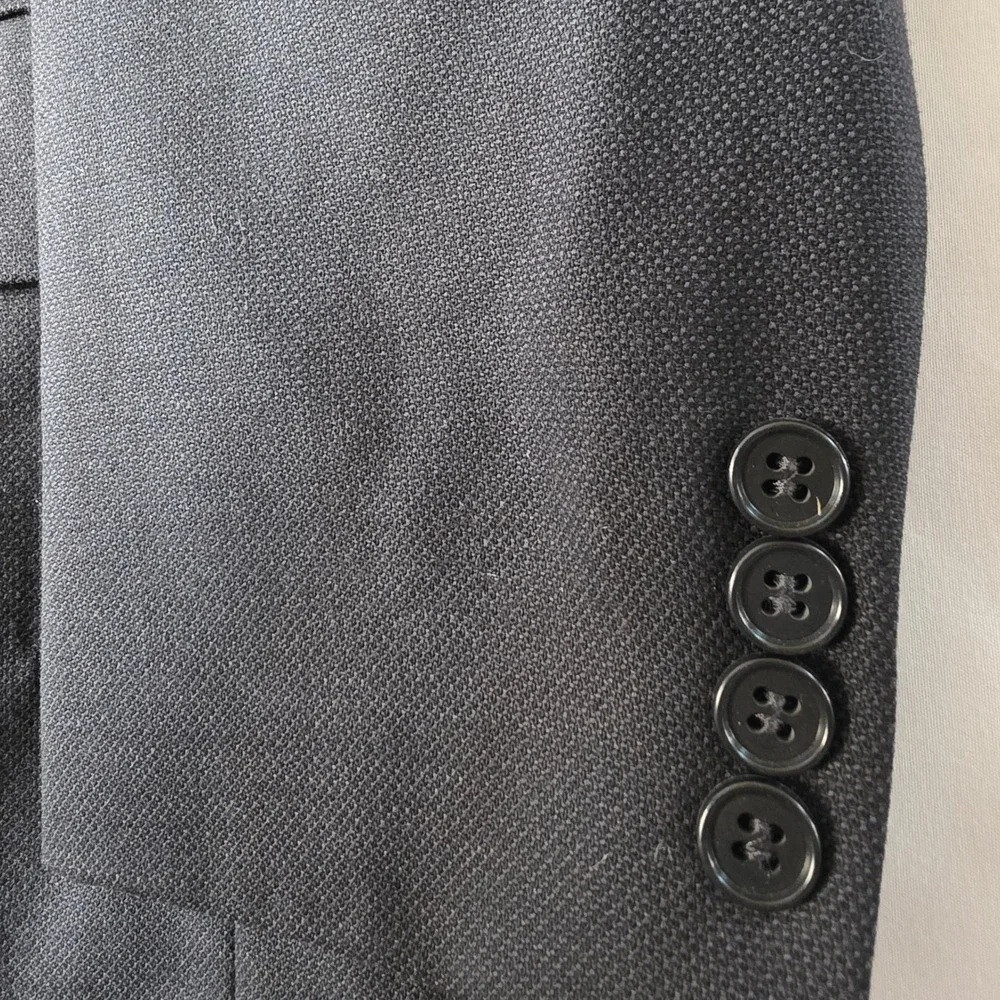 Oscar de la Renta Mens 44R Black 100% Wool 2-Button Blazer Sport Coat